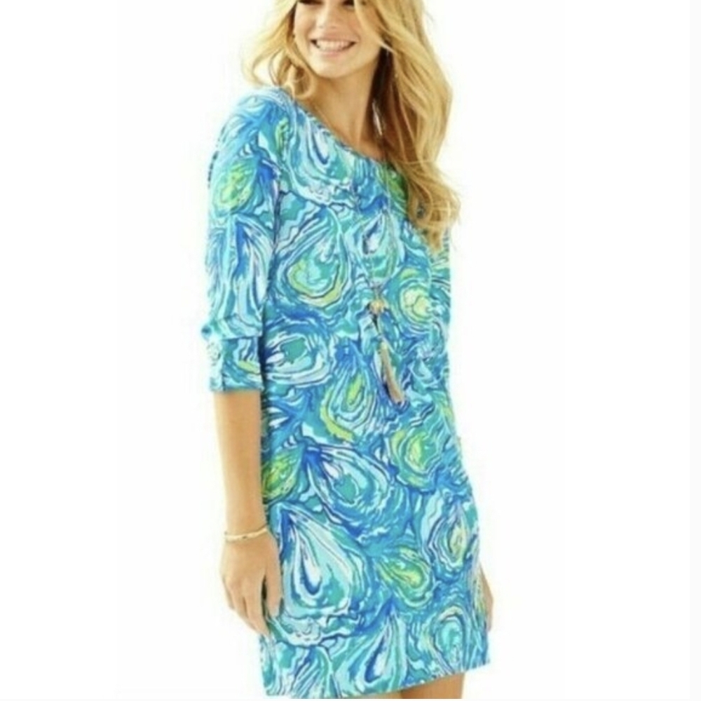 Lilly Pulitzer Linden dress in a blue and green print